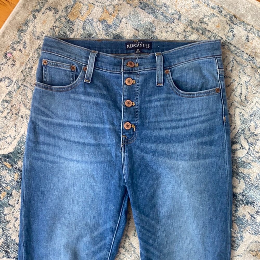 Unworn J.Crew Medium wash denim button up jeans HR